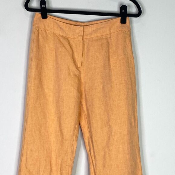 Etcetera Orange Linen Cotton Bootcut Pant Women's Size 8 - Picture 4 of 8